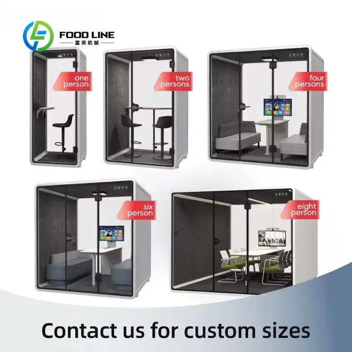 Cabine de bureau personnalisée de grande taille pour 6 personnes, nouveau design avec bureau, espace de travail intelligent et silencieux pour le bureau à domicile, insonorisée