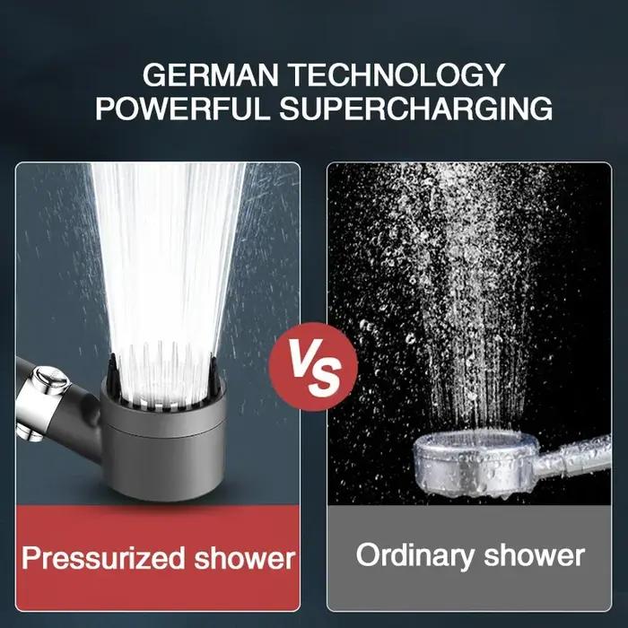 Pomme de douche haute pression 3 modes réglables avec brosse massage pluie accessoire salle de bain