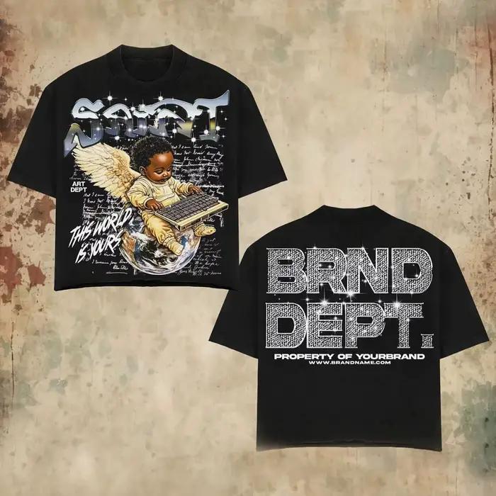 High Street Y2K T-Shirt graphique rétro Hip-Hop Streetwear Tee avec Bold BACK WHEN DESIGN BRND DEPT Texte Chemise légère