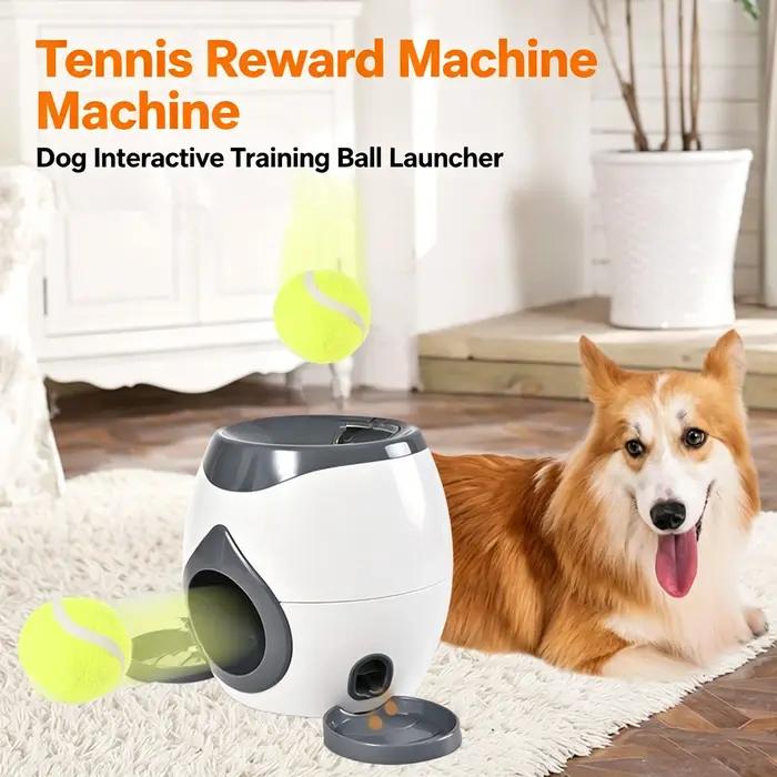 Lanceur automatique de balles pour chien machine à récompenses alimentaires interactivité pour chiens petites et moyennes tailles jeux promenades花园中最适合小型和中型犬的自动投球器玩具,带食物奖励机,为您的爱宠增添乐趣与活力