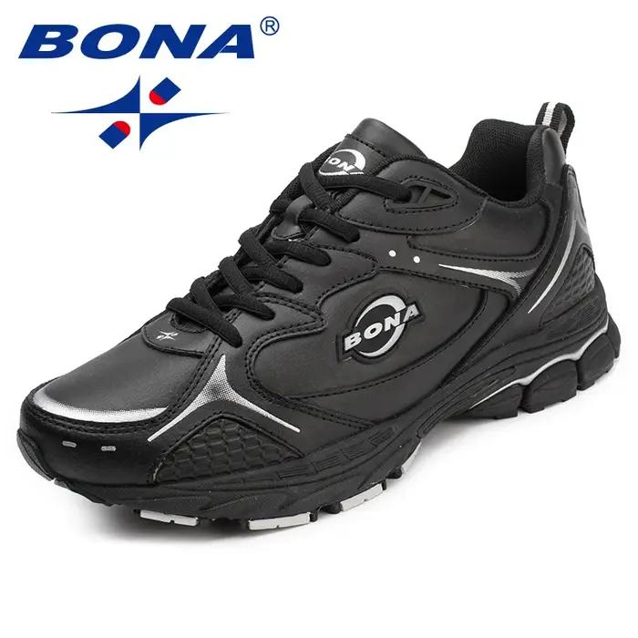 BONA nouveau Style classique hommes chaussures de course à lacets hommes chaussures de Sport en cuir