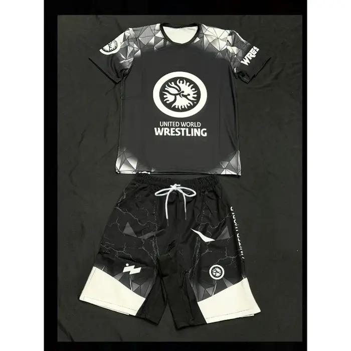 Ensemble de sport de lutte 2026 pour adultes et enfants – T-shirts et shorts de protection respirant