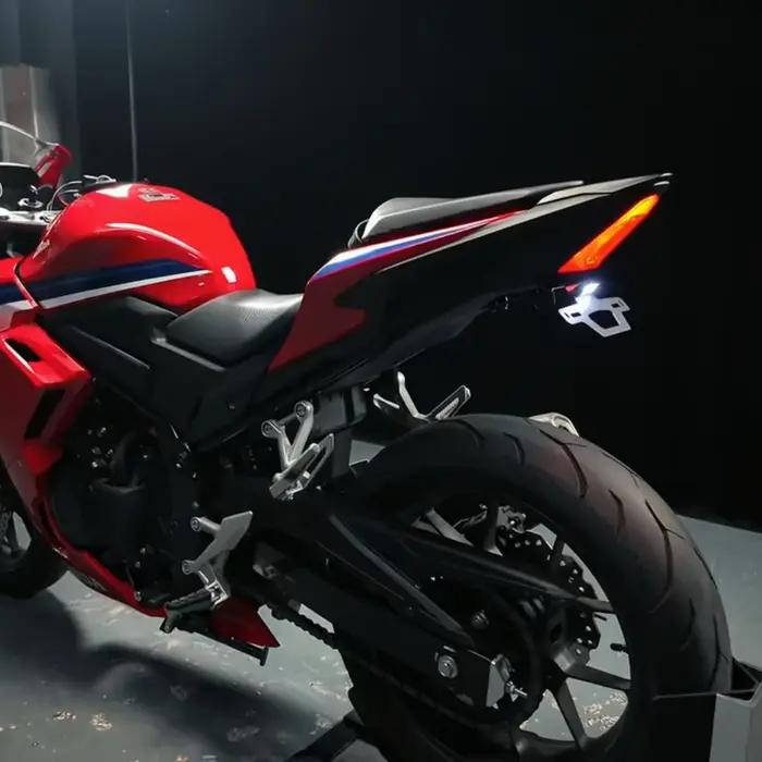 Support de plaque d'immatriculation en aluminium T6 6061 pour Honda CBR500R CB500F Hornet 500 CB 500F CBR 400R avec éclairage LED élégant et moderne pour motards passionnés
