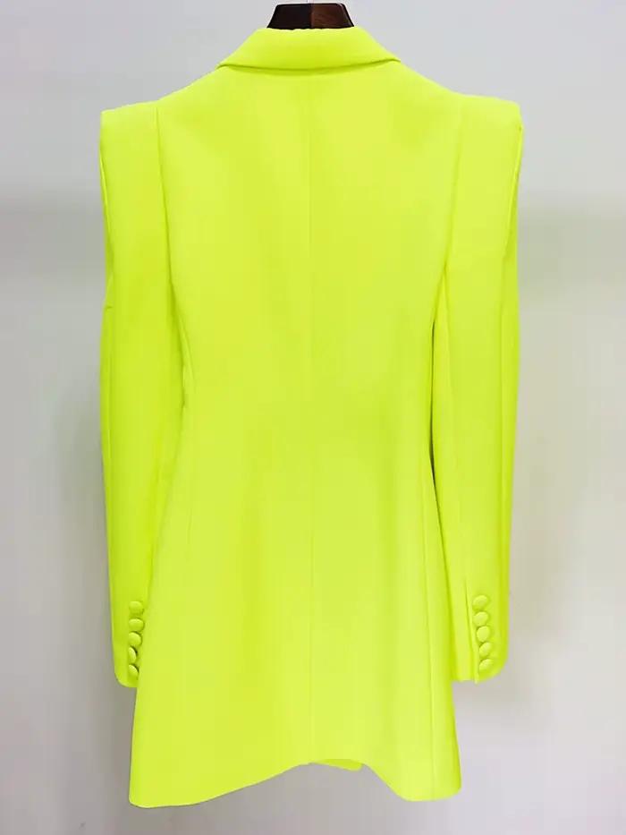HIGH STREET Nouvelle Collection 2026 Veste de Créateur Femme Épaules Imposantes Double Boutonnage Bl