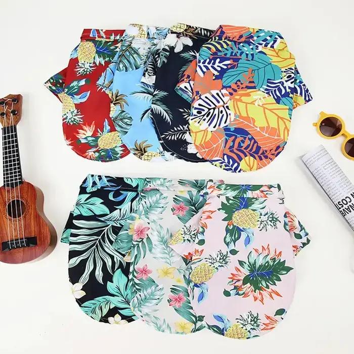 Chemise hawaïenne d'ananas de plage pour chien de petite et moyenne taille