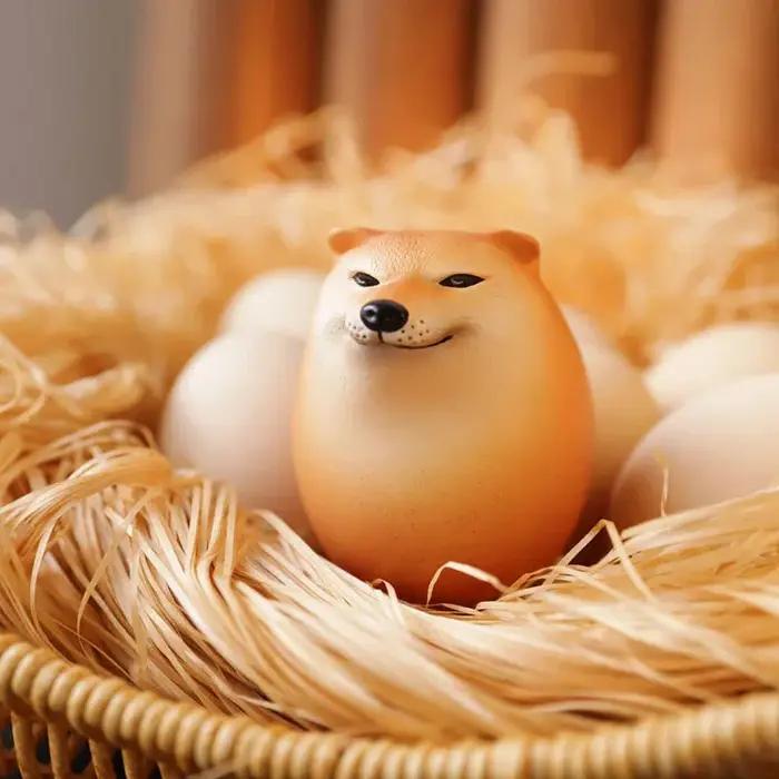 Décorations créatives en forme d'oeuf Shiba Inu pour la maison et le bureau