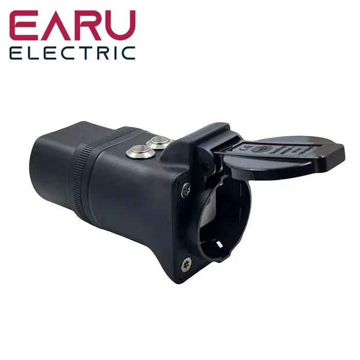 Avec interrupteur, nouvelle prise mâle Portable 220V Type 2 vers prise Schuko, adaptateur de charge