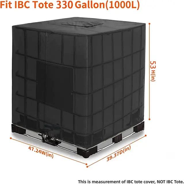 Couverture MY BAKERMAN tissu oxford 210D 420D gris clair pour IBC 275 à 330 gallons protection solaire intempéries professionnel agriculteur jardinier