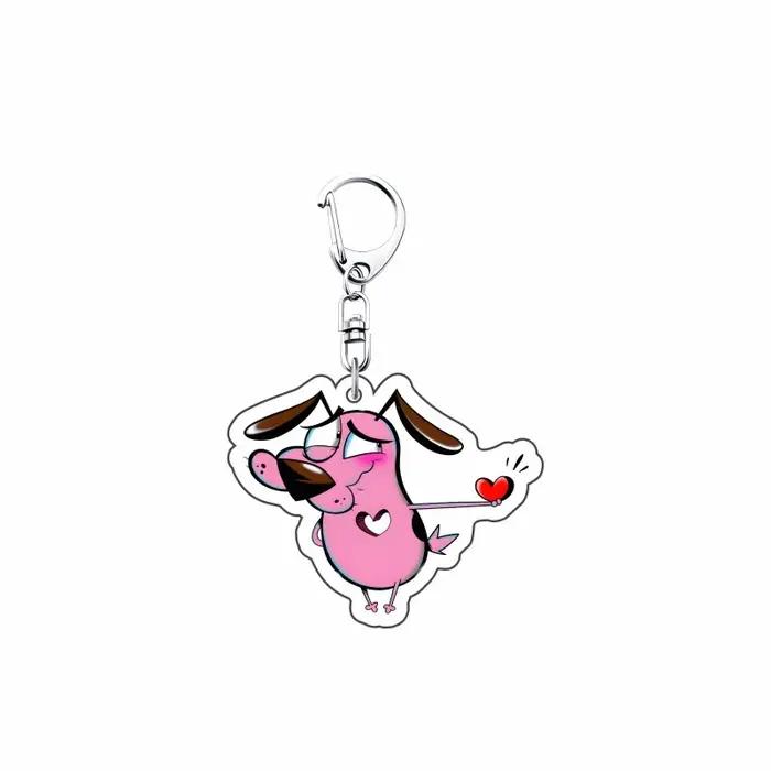 Dessin animé "Courage du chien lâches" 6 cm acrylique mignon Expression Pack porte-clés sac à dos ci