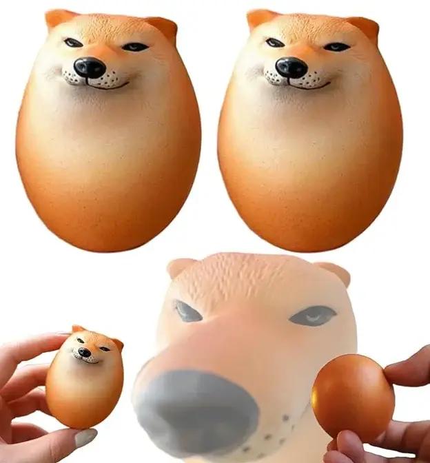Jouets d'œufs spongieux pour chien! Shibako Egg Shiba Inu Egg Squishy à montée lente - Jouet oeuf de chien anti-Stress - Jouet de décompression d'oeufs de chien