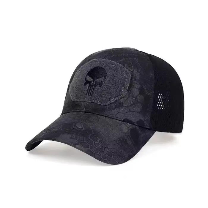 Casquette mesh camouflage été 2024 - Bonnet crâne tactique airsoft ajustable homme femme