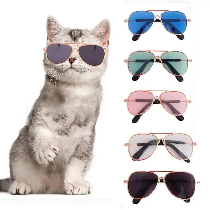 Fournitures mignon mode lunettes réflexion pour petit chien chat
