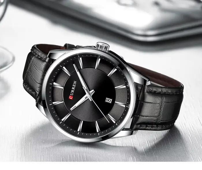 Montre homme CURREN quartz cuir - Marque luxe affaires bracelet cuir reloj hombres horloge poignet