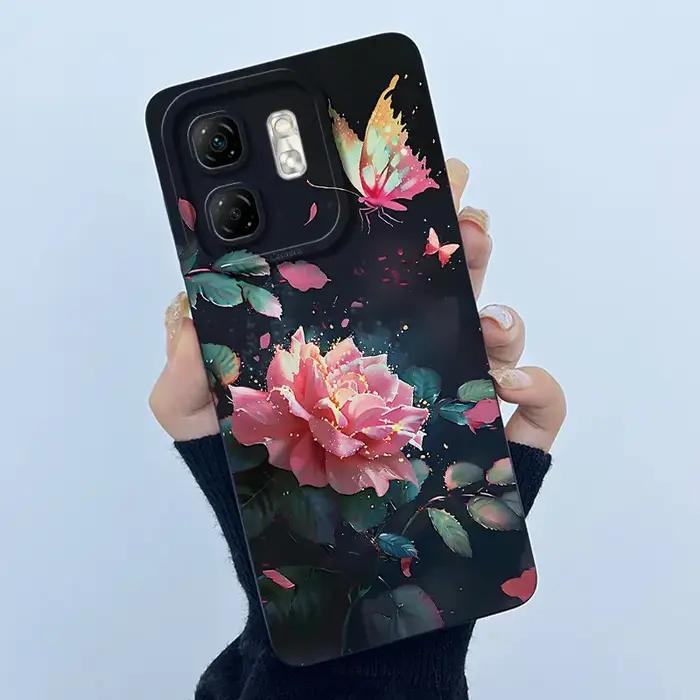 Pour Infinix Smart 9 X6532 étui Smart9 Hot50i mode papillon fleur Funda Coque en Silicone pour Infinix chaud 50i X6531 couvertures arrière