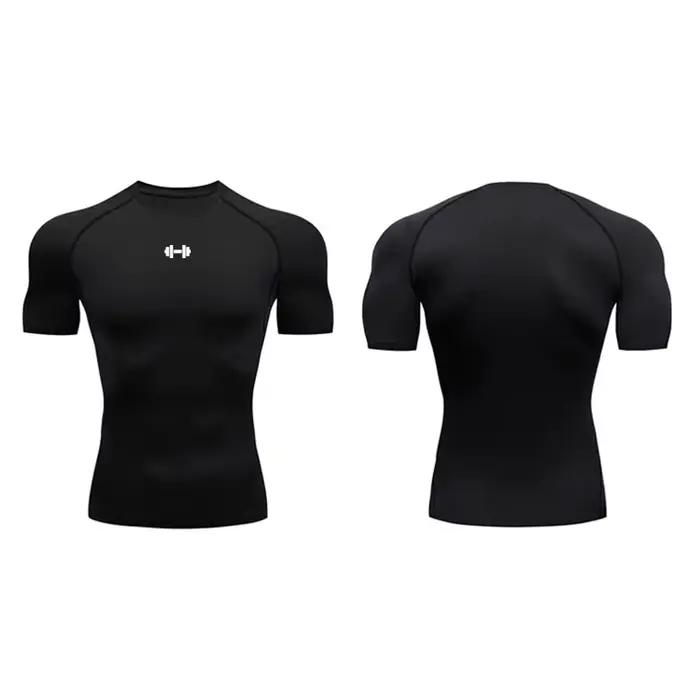 T-shirt de Compression pour hommes, vêtements de Sport d'été, T-shirt de course, élastique, séchage