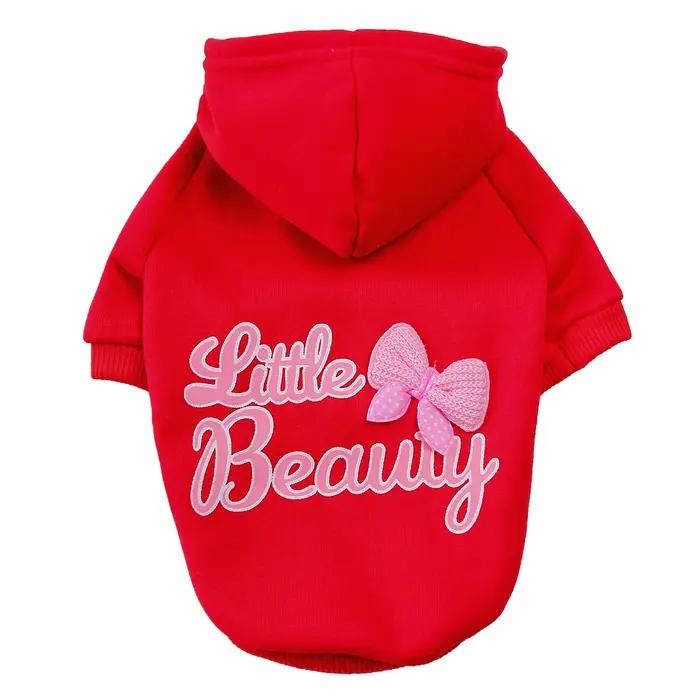 Sweats à capuche en coton avec lettres imprimées pour petits et moyens chiens
