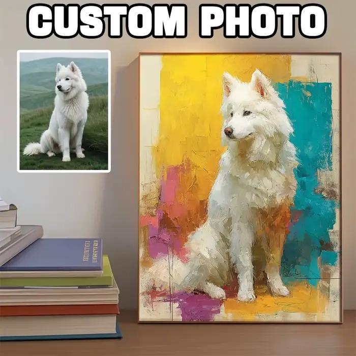 Peinture aquarelle et huile sur toile de chien pour décoration intérieure élégante cadeau pour animal de compagnie occasions spéciales