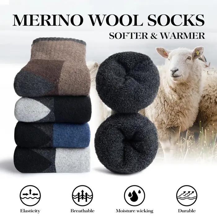 Chaussettes chasse merino homme 5 paires - Confort chaud hiver randonnée intérieur extérieur respirantes