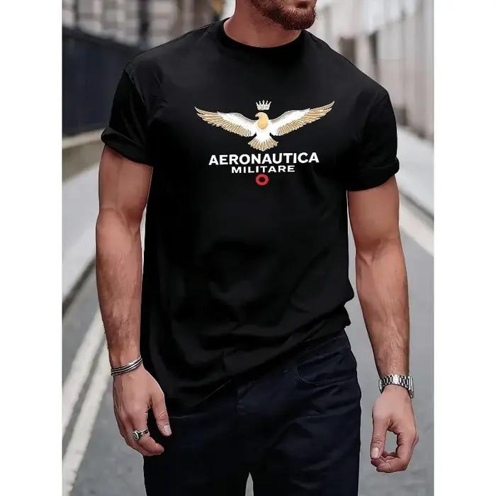 T-shirt décontracté pour homme Aeronautica Militare à imprimé aigle