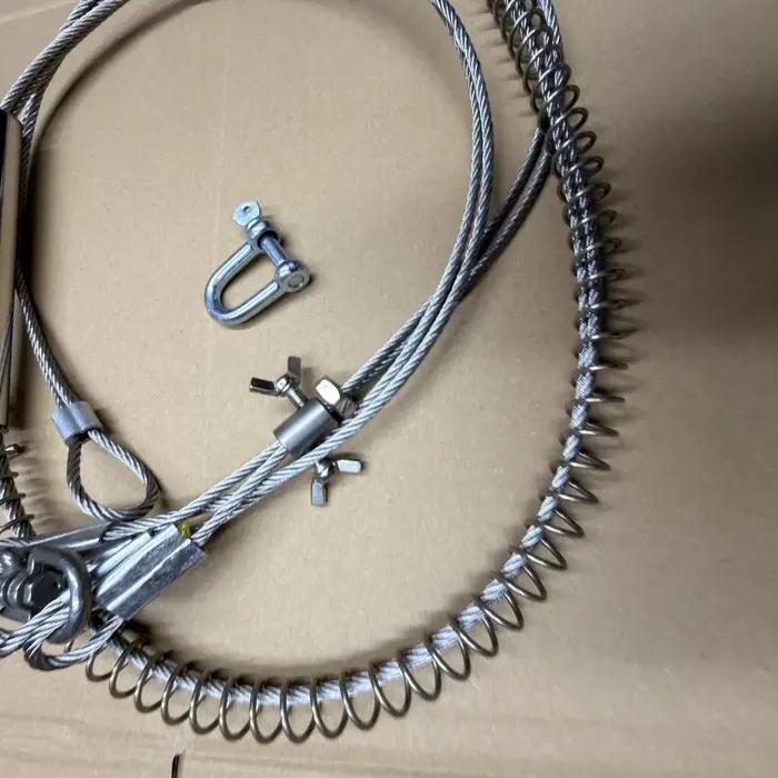 Ressort de rechange renforcé pour piège à sanglier avec écrous et câble métallique de diamètre