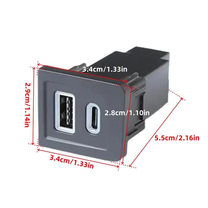 34mm x 29mm PD type-c + QC 3.0 USB voiture chargeur rapide prise contrôle Central trou inférieur dro