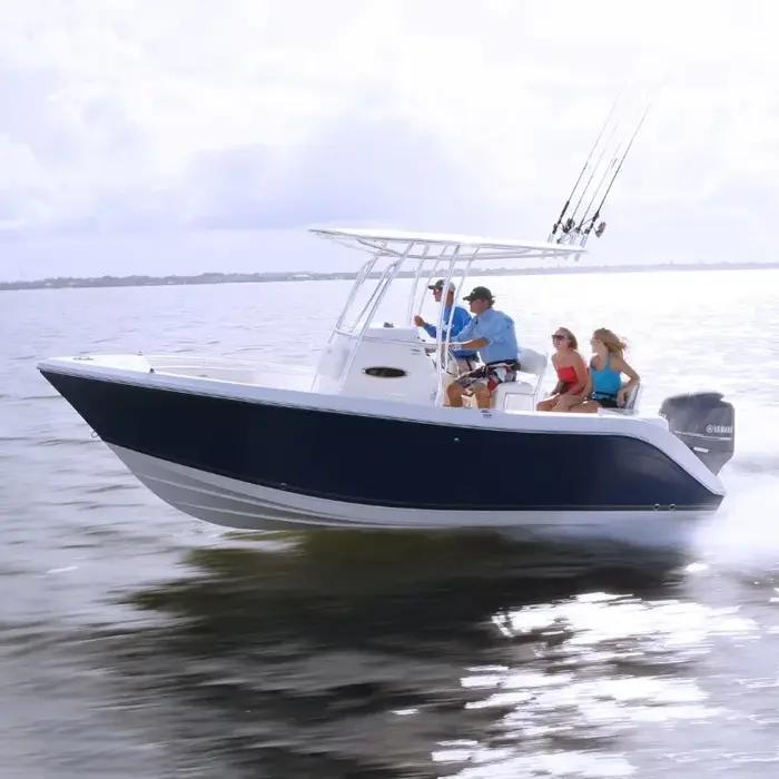 Bateau de pêche en aluminium de luxe personnalisé 2025 avec console centrale pour activités de loisirs et de dérive sur lac
