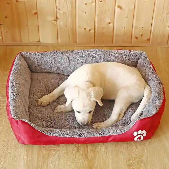 Lit de chien en coton douillet pour petites et grandes races, maisonnette chaude et confortable pour animaux de compagnie, pour chiens et chats de toutes tailles