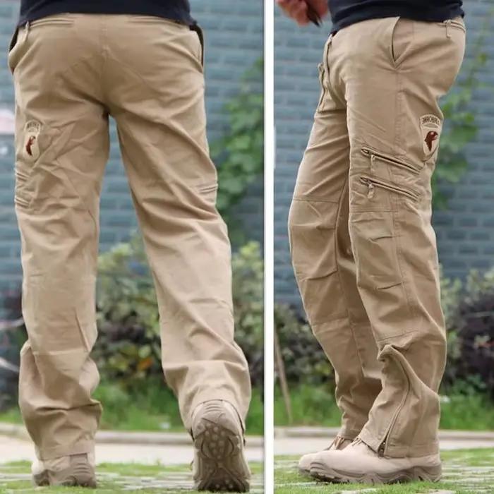Pantalon combat chasse camouflage droit zip cargo résistant montagne outdoor homme