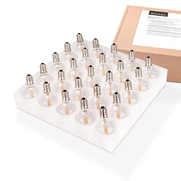 Guirxiété lumineuse LED G40, ampoules LED en tungstène, support de douille de base E12, ampoule pour