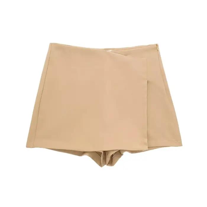 MUJER 2025 jupe-short asymétrique pour femmes noir taille haute Mini jupe Shorts femmes Bermuda déco