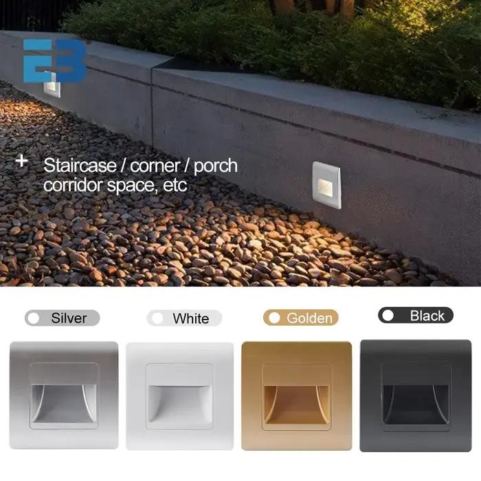 Led escalier lumière 4 couleurs PIR capteur applique murale AC110V 220V encastré pied couloir étape