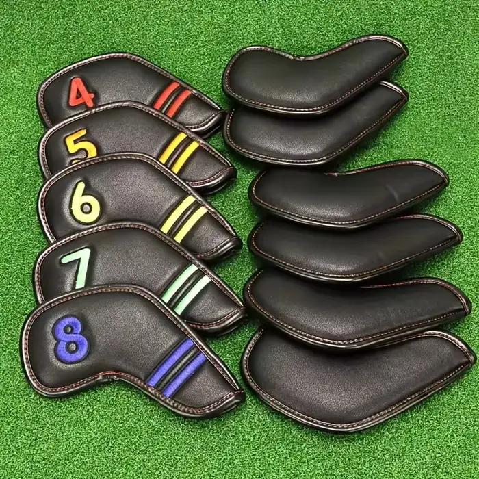 11 housses de tête de club de golf en matériau imperméable avec attaches Velcro