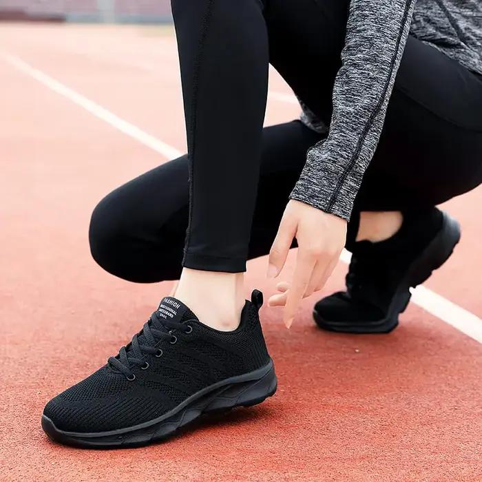 Baskets décontractées pour femmes, chaussures de marche respirantes, chaussures plates en maille, ch