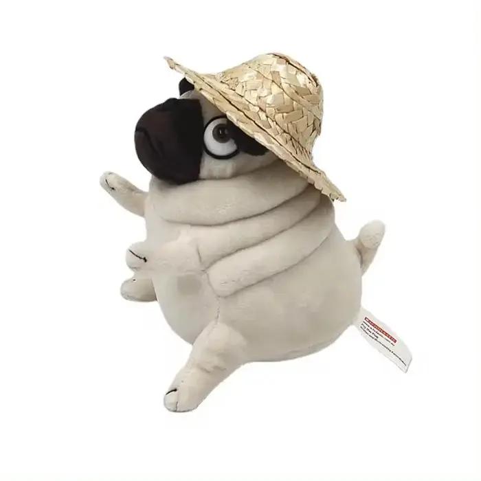 Kawaii jouets en peluche 15 cm chien l'elfe gros carlin assis carlin chiens jouet poupées en peluche pour enfants enfants cadeau d'anniversaire poupées