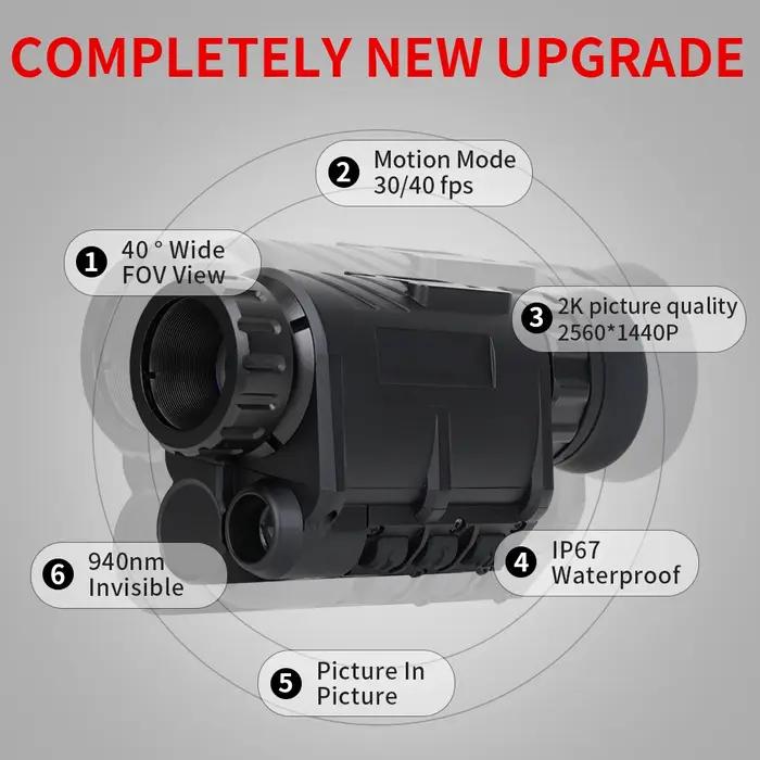 Monoculaire vision nocturne NVG30 casque 40° - Jumelles infrarouges 1080P IP67 chasse large champ