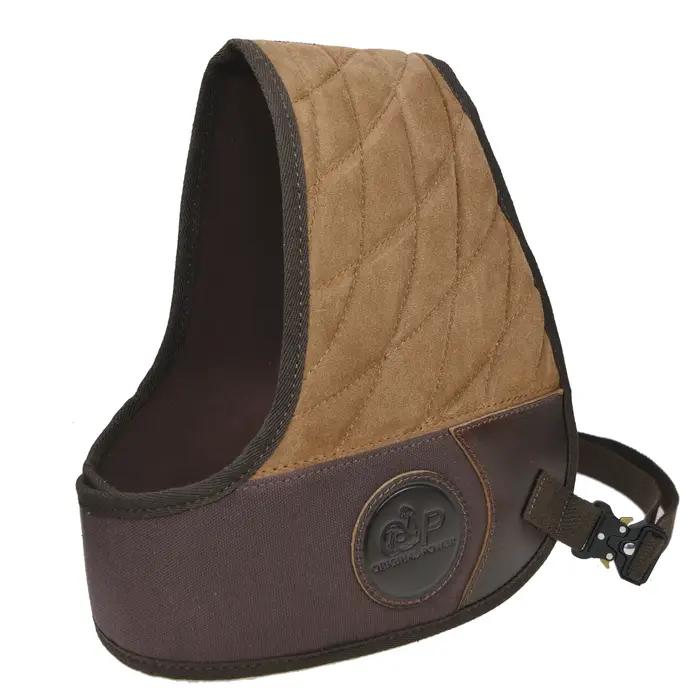 Chemise de protection en cuir véritable avec rembourrage Recoil Beverer pour hommes, cuir suédé et toile cirée, ajustement réglable pour chasseurs et tireurs, idéal pour les sorties de chasse en hiver