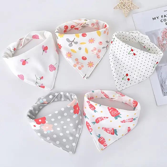 Bavoirs Triangle Double en coton pour bébé