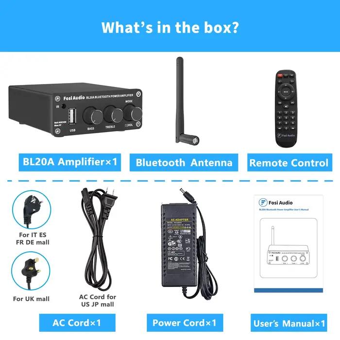 Fosi Audio-Amplificateur de Puissance Sonore Bluetooth TPA3116