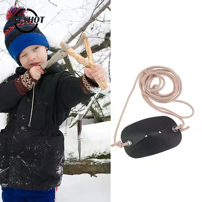 Fronde de lancer en cuir faite à la main, fronde à l'ancienne pour Sports de plein air, Camping, tir, randonnée, accessoires de chasse
