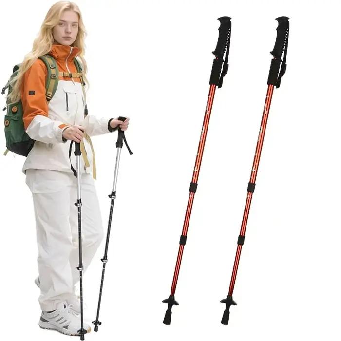 Bâtons de randonnée (une paire) ultra-légers, design pliable en forme de Z pour la course sur sentie