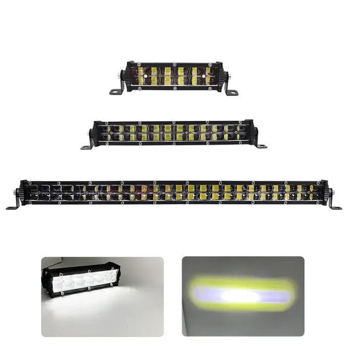 Barre lumineuse LED 6D super lumineuse 22'' 120W à double rangée, projecteur 12V, barre lumineuse de
