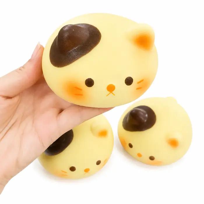 Jouet anti-stress chat mignon en forme de pain mochi, à remontée lente, doux à presser, simulation de pain, décoration, cadeau