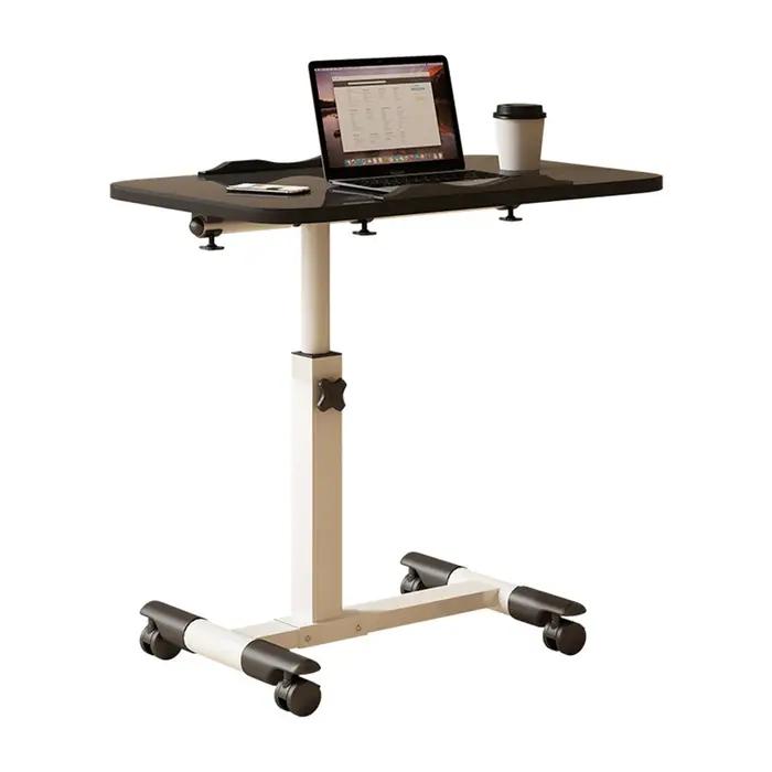 Bureau réglable en hauteur pour ordinateur portable table de chevet roulante polyvalence et confort bois gris clair or polir