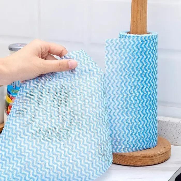 50 pièces/rouleau torchon jetable cuisine tissu rouleau