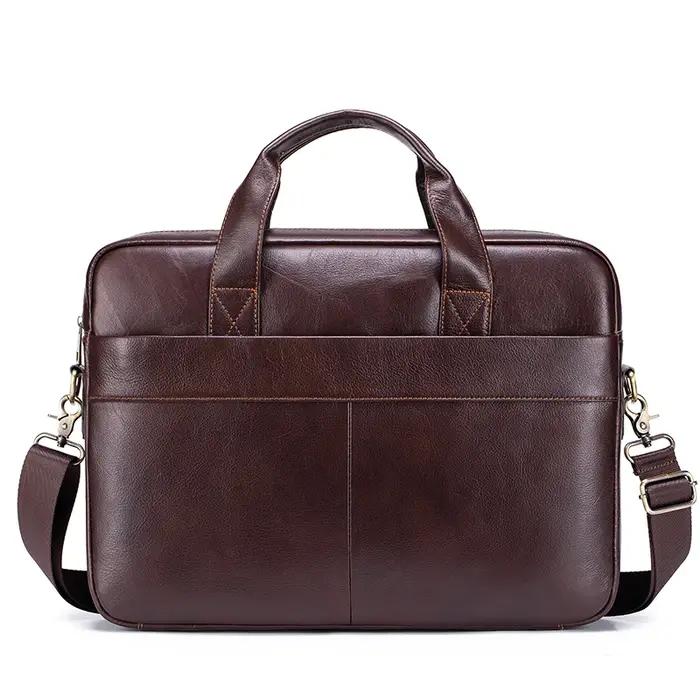 Porte-documents en cuir véritable pour hommes