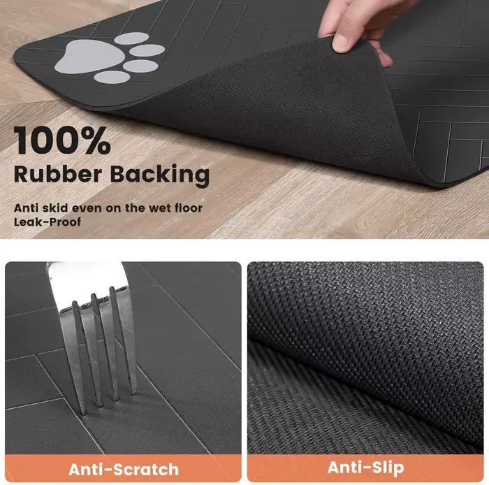 Tapis d'alimentation pour chiens et chats absorbant rapide avec support en caoutchouc imperméable pour bol de nourriture et d'eau occasions spéciales pour animaux de compagnie