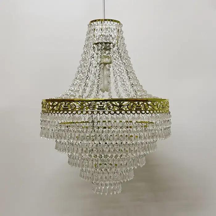 Blenheim 47 cm en plastique grand abat-jour de lustre en acrylique facile à installer pendentif gouttelettes