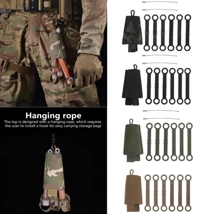 Poches de rangement MOLLE pour bâtons fluorescents 6 pièces - Sac portable pour chem-lights de chasse