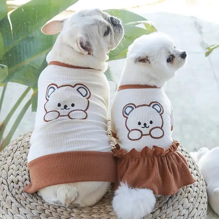 Printemps chien robe jupes pour animaux de compagnie amoureux