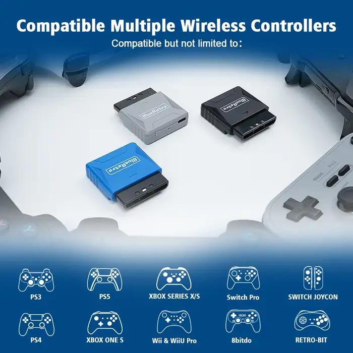 RetroScaler Mini adaptateur récepteur Blueretro pour PS1 PS One PS2 Compatible avec 8bitdo PS4 PS5 Xbox série X contrôleur sans fil